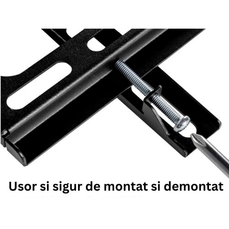 Suport de perete fix pentru televizor 14 – 42 inch, VESA pana la 200 × 200 mm, montare sigura si usoara, TV sau monitor in living, dormitor, birou sau bucatarie, pentru majoritatea modelelor, NETERRA