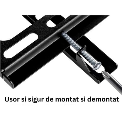 Suport de perete fix pentru televizor 14 – 42 inch, VESA pana la 200 × 200 mm, montare sigura si usoara, TV sau monitor in living, dormitor, birou sau bucatarie, pentru majoritatea modelelor, NETERRA