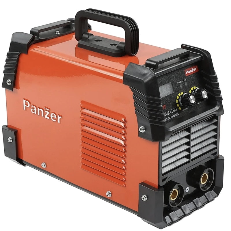 Invertor sudura MMA, Panzer, amperaj de 20 - 180 A maxim, electrozi 1.6 - 5 mm, 7.2 kW absorbit maxim, IP21S, cu accesorii: masca, cleste, cablu sudura, curea umar, perie, 230 V, tensiune in gol 70 V