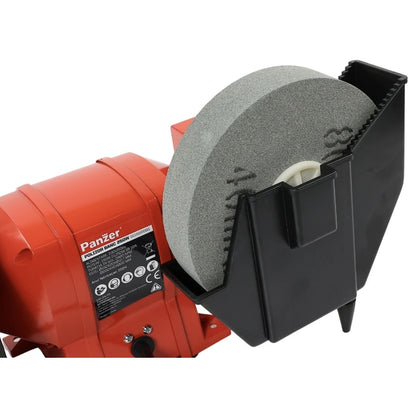 Polizor de banc Panzer, 250W, 2950rpm, 150mm, polizare uscata si umeda, scut de protectie pentru ochi, ideal pentru ascutirea cutitelor, daltilor si altor scule de taiere, 230V, ventilare racire