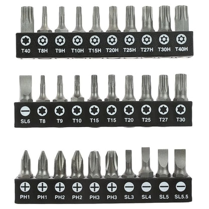 Trusa scule de mana, Makita, 76 piese, material crom vanadiu, cleste combinat, cu varf ascutit, pentru dulgherie, cutter, maner de surubelnita, cheie tubulara, adaptor patrat, articulatie universala