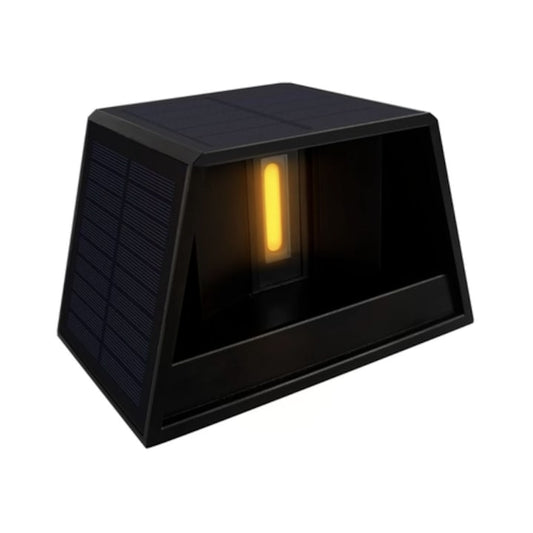 Aplica solara LED Hoff, 6 W, lumina calda, negru, IP44, rezistenta la apa, dimensiuni 13x8x4cm, 20.000 ore autonomie