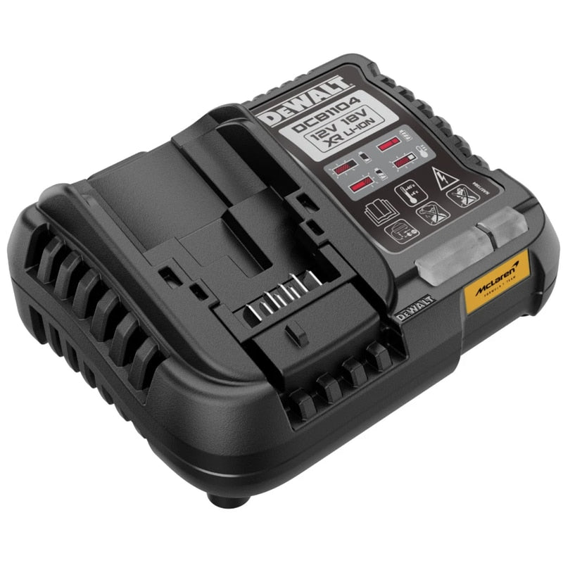 Masina de gaurit si insurubat, cu percutie, cu 2 acumulatori, 18 V, 4 Ah, DeWalt McLaren, profesionala, 2000 rpm, mandrina rapida, motor fara perii, mandrina 13 mm, 55 mm lemn si 13 mm in metal