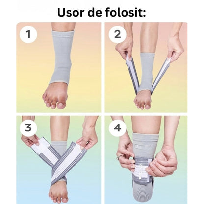 Orteza reglabila pentru glezna piciorului, pentru sustinerea si stabilizarea articulatiei in timpul activitatilor sportive sau utilizarii zilnice, compresie ajustabila, pentru entorse, suprasolicitare, instabilitate sau tendinita, NETERRA