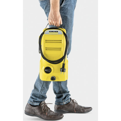 Aparat de spalat cu presiune, Karcher, 1400 W, debit 360 l/h, IPX5, capacitate curatare 20 mp/h, maner ergonomic, care se strange, 110 Bar, electric, 40 grade max, furtun 3 m, cablu 5 m, 3.4 kg, 220V
