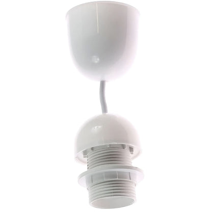Suspensie Hoff, 1 x E27, alb, clasic, cupru + PVC, 60 W max, 110 - 240 V, inaltime intre 15 si 90 cm, 110 g, sursa neinclusa