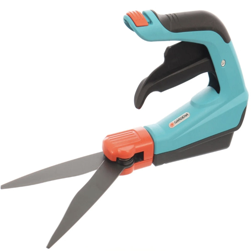 Foarfeca rotativa pentru iarba, gazon, taierea usoara si exacta, pentru zonele inaccesibile, taiere rotativa 360 grade, dreptaci si stangaci, pentru o singura mana, Gardena Comfort, otel, 350 g