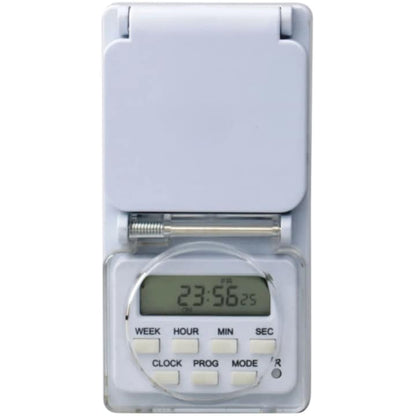Priza programabila digital, protectie praf, umiditate IP44, protectie copii, 16 A, exterior, interior, 3680W max