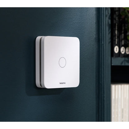 Detector monoxid de carbon Netatmo, alarma 85 db, Wi-Fi, alimentare baterii, alb, rezista de la -10 la +40 grade, 85 dB, Baterii incluse durata 10 ani, 3V, include suport perete, 2 suruburi, 2 ancore