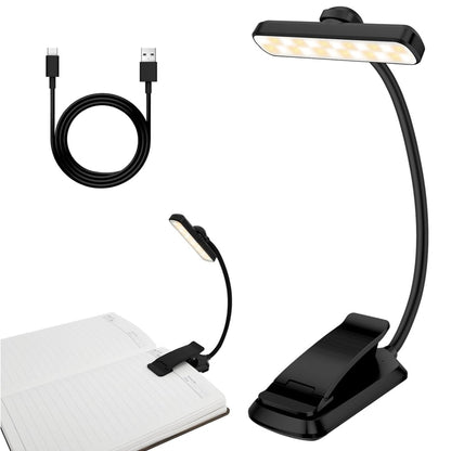 Lampa de Carte, Clips pentru Fixare, Brat flexibil 360 grade, Lumina 24 LED uri, acumulator 1000 mAh, Negru, copii, adulti, lumina focusata citit, nu deranjeaza, 24-80 ore functionare, brand NETERRA