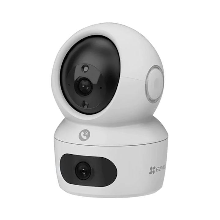 Camera de supraveghere smart EZVIZ, Dual Lens, 4MP, 2K, alb, interior, 360 grade, WIFi, detectare miscare, aplicatie telefon