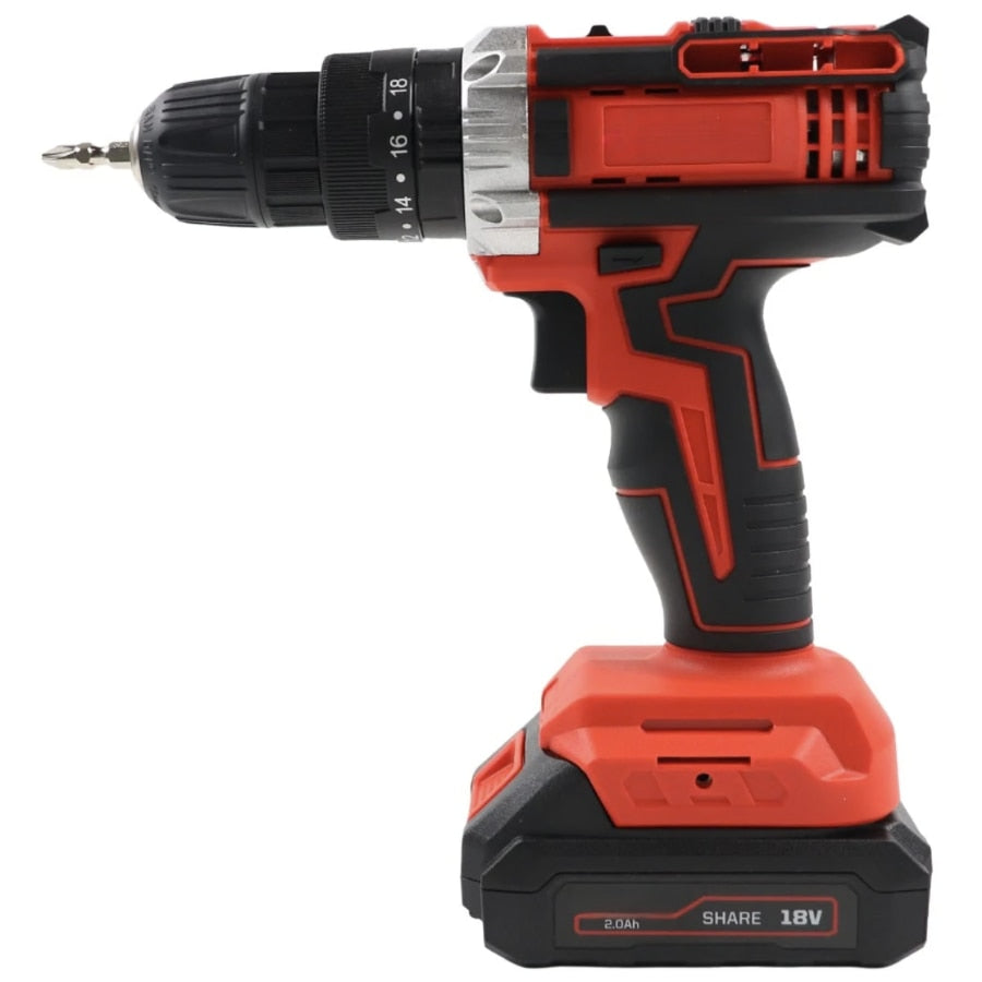 Masina de gaurit si insurubat, cu 2 acumulatori, 18 V, 2 Ah, 1450 rpm, mandrina rapida 10mm, cuplu 30Nm, cu valiza