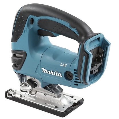 Fierastrau electric vertical, pendular, pe acumulator, acumulator Neinclus 18 V, Makita, cu 6 panze, 2.7 kg, profesional, 2600 curse/min, in otel, lemn, aluminiu miscare de pendulare, taiere oblica