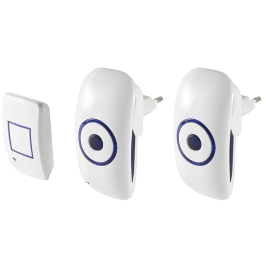 Sonerie fara fir, 36 melodii, raza 150 m, set 2 sonerii, buton, 4 nivele sonor, LED, alimentare buton: baterie 1×LR23A inclusa, 230V