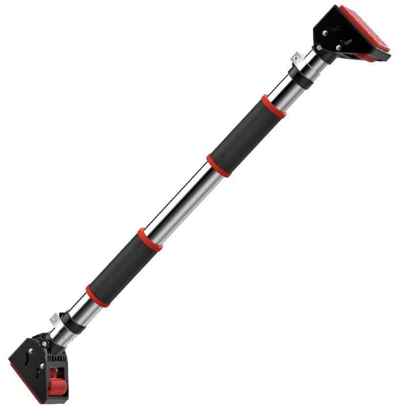 Bara tractiuni telescopica cu prindere pe usa, 4 in 1, reglabila 72-98 cm compatibil majoritatea usilor, fara gauri in pereti, simplu de montat apartament, NETERRA, Sarcina 200 kg max, Negru rosu