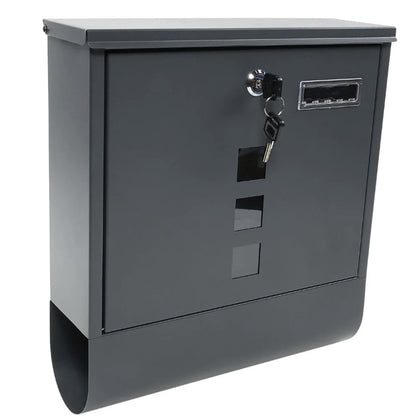 Cutie postala pentru interior sau exterior, Versay, tabla, antracit, 30.5 x 10 x 33.5 cm, Feronerie inclusa, inchidere prin cheie, tabla rigida pentru protectie, plus de eleganta