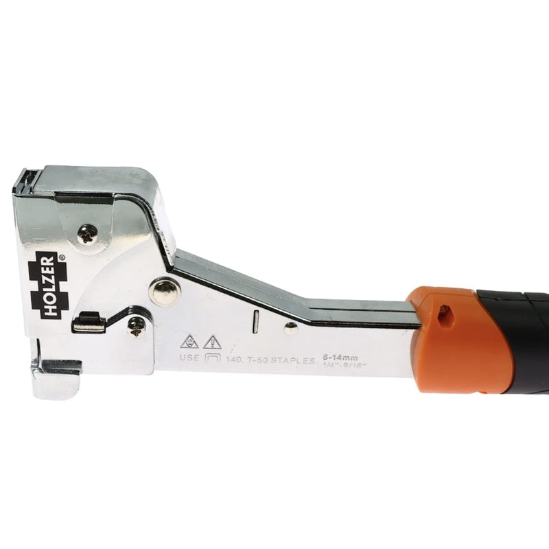 Capsator manual, Holzer, din metal, tip ciocan, Compatibilitate capse 6 - 14 mm, ofera stabilitate, pentru amenajari si constructii usoare, fixarea foliilor, izolatiilor, materialelor textile