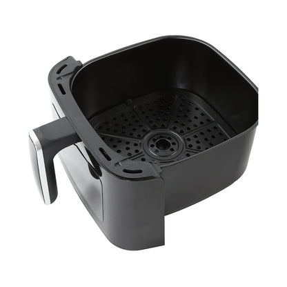 Friteuza cu aer cald, airfryer, Paxton, 1400 W, 5 litri, lumina interioara, timer, afisaj digital tactil, termostat reglabil, interval temperatura 80 la 200 grade, 7 programe, negru