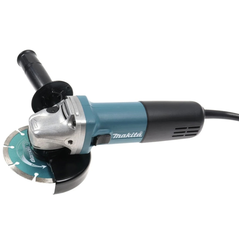 Polizor unghiular Makita, 840 W, 11000 rpm, profesional, diametru disc 12.5 cm, cu disc diamantat, Sistem de blocare, aparatoare, Filet arbore M14, 220 V, 2.1 kg