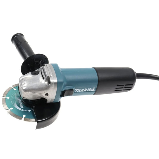 Polizor unghiular Makita, 840 W, 11000 rpm, profesional, diametru disc 12.5 cm, cu disc diamantat, Sistem de blocare, aparatoare, Filet arbore M14, 220 V, 2.1 kg