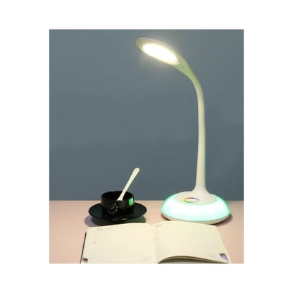Veioza LED + LED RGB Hoff Areon 5.5 W + 2 W, 700 lm, control tactil, 3 trepte de lumina, lumina neutra + multicolora, alb, modern