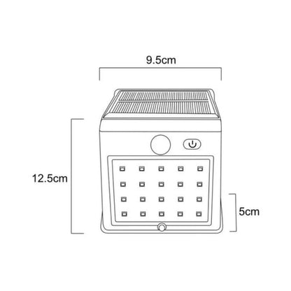 Lampa solara cu LED Hoff, 2.5 W, 160 lm, lumina rece, cu senzor de miscare PIR, 2 moduri de iluminare, negru, IP65, exterior, modern, 20.000 ore autonomie