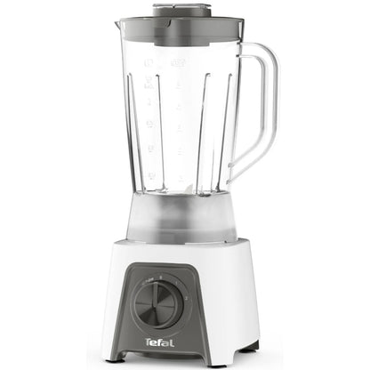 Blender Tefal, 450 W, 2 trepte viteza, 1.5 litri, viteza ajustabila, functie Pulse, antialunecare, bol gradat din plastic, functie zdrobire gheata, Smart Lock, alb, 1.51 kg, 230V, 1.8 m
