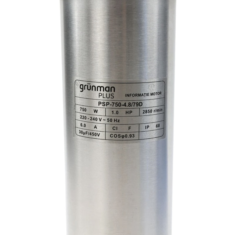 Pompa submersibila apa curata Grunman Plus, 750 W, carcasa inox, 4.8 mc/h, H max. 79 m, IP68