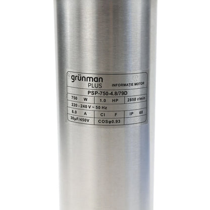 Pompa submersibila apa curata Grunman Plus, 750 W, carcasa inox, 4.8 mc/h, H max. 79 m, IP68