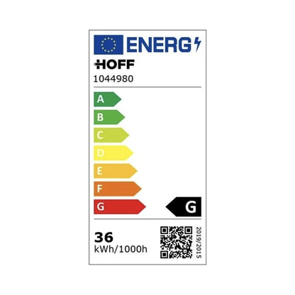Bec LED Hoff rotund, E27, 36 W, 2900 lm, lumina rece, 6500 K, echivalent la 320W, durata medie de viata 25000 ore, unghi de 120°, pentru iluminarea spatiilor largi, temperatura –20 °C +50 °C
