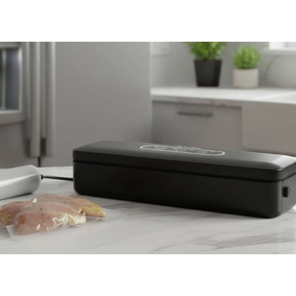 Aparat de vidat alimente Paxton, 80 W, 3 programe normal, soft, sigilare, negru, 0.8 kg, latime de lucru 30 cm, dimensiuni 37.6 x 9 x 5.8 cm, 230V