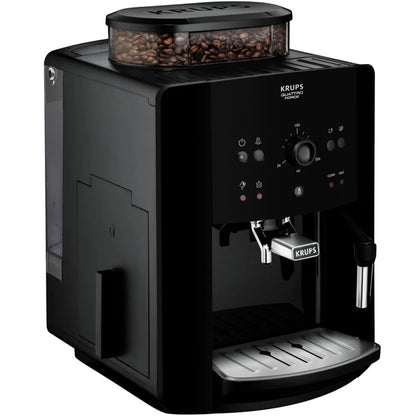 Espressor cafea Krups Picto Arabica, automat, rasnita incorporata, cafea boabe, 15 bar, 1450 W, capacitate 1.7 litri, ofera cafea sau espresso, 3 temperatui, 3 intensitati negru, cablu 1m, 220 V