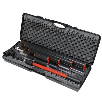 Gletiera Holzer, PVC, set 4 buc otel + maner adaptor PVC + maner telescopic 1.2 m + valiza, pentru finisarea tencuielii, netezirea precisa si uniforma a suprafetelor, fara zgarieturi si denivelari