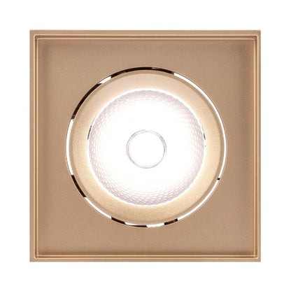 Spot LED aparent, 10 W, 1270 lm, lumina neutra, 4000K, orientabil, auriu mat, 220V, 11.1 cm inaltime, patrat