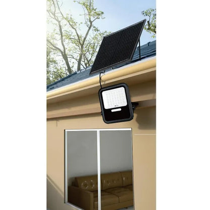 Hoff Proiector solar cu LED, 15 W, lumina rece, cu telecomanda, negru, IP65, exterior