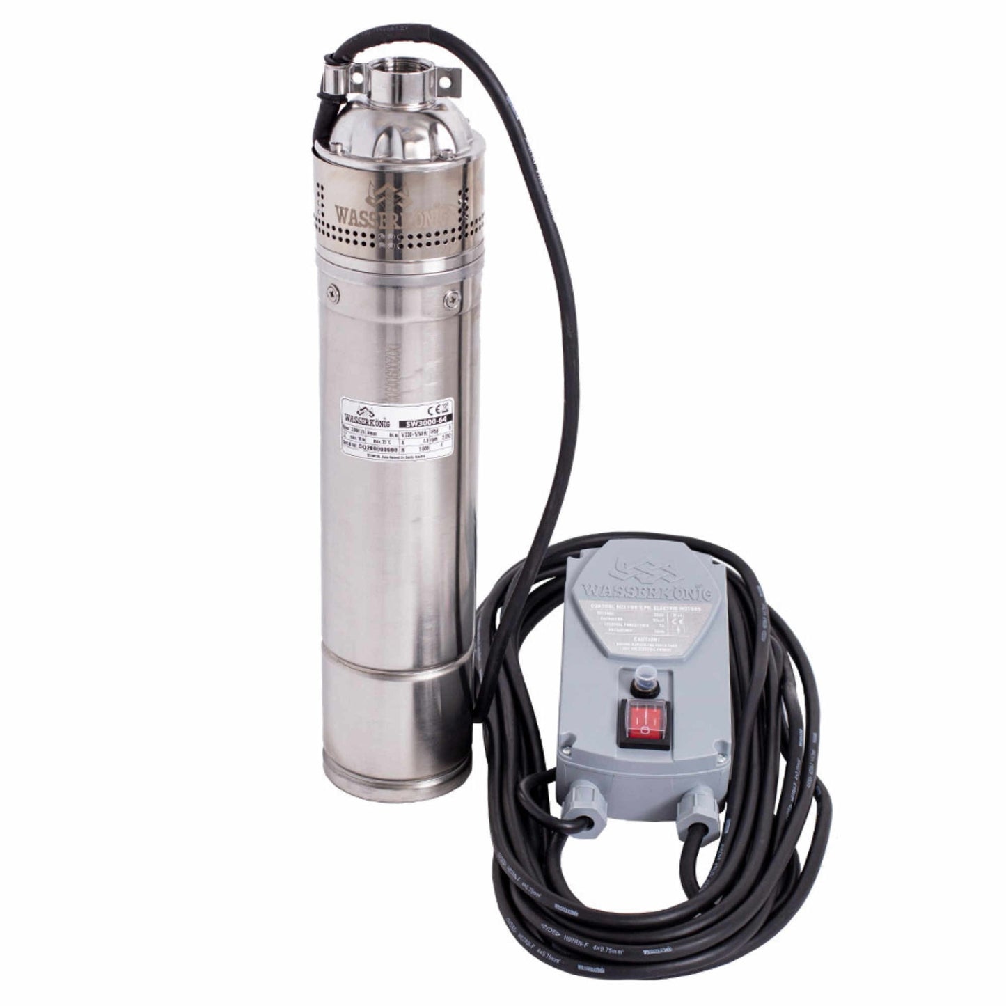 Pompa submersibila, apa curata, carcasa pompei din material inoxidabil, 3 mc/h, inaltimea maxima de refulare 64 m, 1000 W