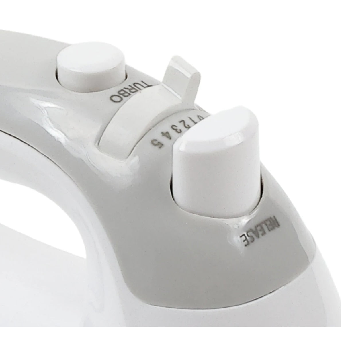 Mixer de mana, Paxton, 300 W, 5 viteze, functie Turbo, carlig framantare, paleta amestecare, buton de ejectare accesorii, alb cu gri, 1.16 kg, 82 db, 7.7 x 18.2 x 15.1 cm, 230V, 0.8 m, plastic metal