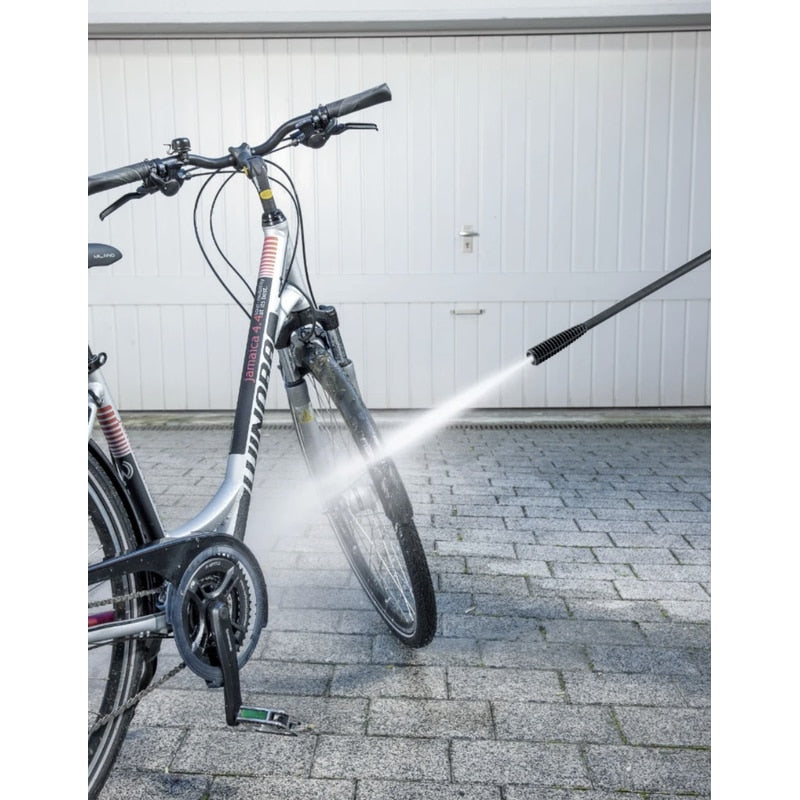 Aparat de spalat cu presiune, Karcher, 1400 W, debit 360 l/h, IPX5, capacitate curatare 20 mp/h, maner ergonomic, care se strange, 110 Bar, electric, 40 grade max, furtun 3 m, cablu 5 m, 3.4 kg, 220V