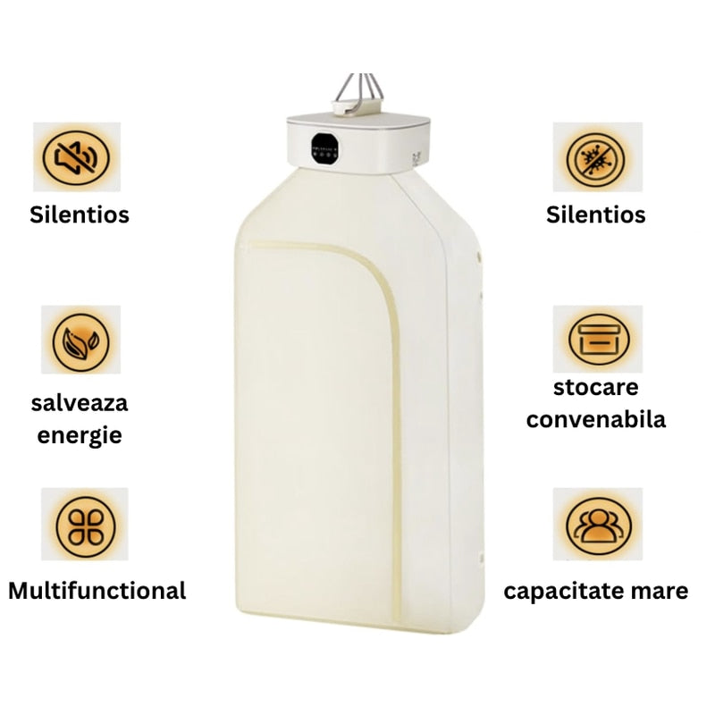 Uscator electric portabil si pliabil pentru haine NETERRA, ideal pentru uscarea rapida a rufelor in apartamente, garsoniere, camine, calatorii, Compact, usor de depozitat, uscare pe aer cald