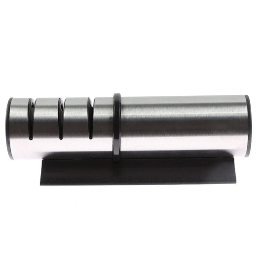 Dispozitiv pentru ascutit cutite, prelungeste durata de folosire, 3 sloturi: brut, mediu si fin, repetitie de 3-5 ori, 18.1 x 6.8 x 4.8 cm, 0.21 kg, inox si ceramica, argintiu, pentru orice bucatarie