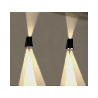 Aplica solara cu LED Hoff, 3 W, 80 lm, lumina calda, negru, IP44, exterior, modern