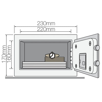 Seif Yale Value Safe, inchidere electronica cod, 2 chei urgenta, otel, negru, indicator LED, include Chit de ancorare, 4 x baterii AA, 23 x 17 x 17 cm, 2.3 kg, usor de ascuns, pentru bani, documente