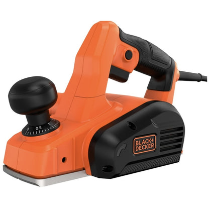 Rindea electrica, Black Decker, 710 W, 82 mm, 16500 rpm, include adaptor pentru aspirator si sac colector pentru praf, usor si confortabila, latimea rindelei 8.2 cm, cu cablu, 220V, 2.4 kg, 101dB