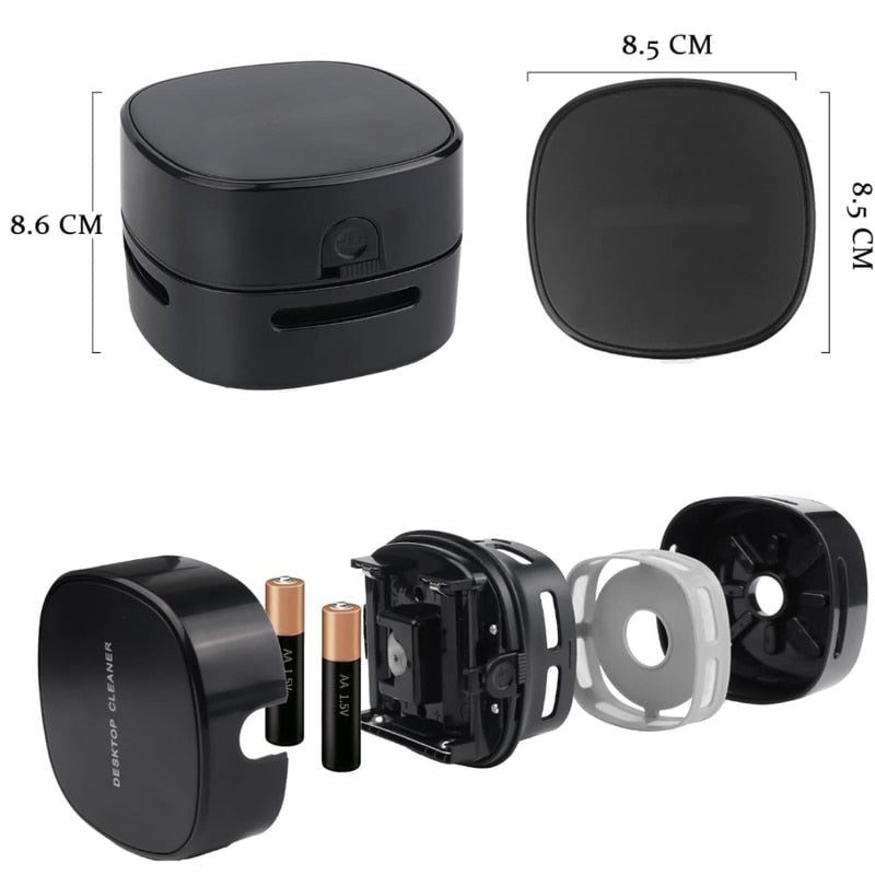 Mini aspirator portabil pentri birou NETERRA, dispozitiv compact si practic, curatarea rapida a firimiturilor, prafului si murdariei fine, pe tastatura, masa sau alte suprafete mici, fara fir