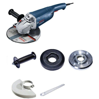 Polizor unghiular Bosch Professional, 2200 W, 6500 rpm, disc diametru 230 mm, aparatoare, capac de protectie, cheie splinturi, flansa de prindere, 5.4 kg, 220V, M14, 104dB, lucrari profesionale