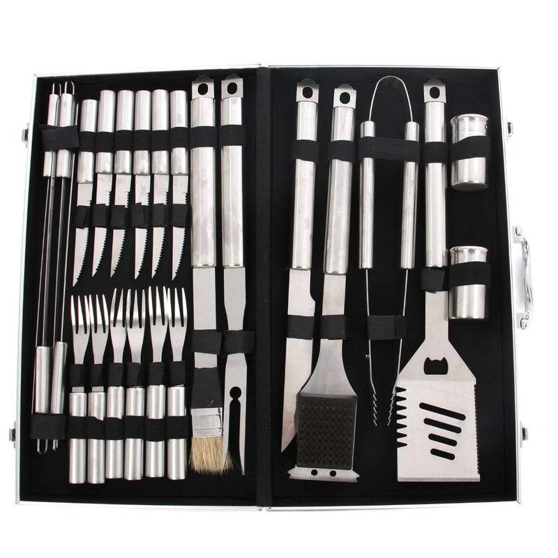 Accesorii pentru gratar premium Grunman, otel inoxidabil, set 24 buc