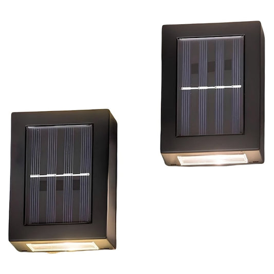 Aplica solara LED Hoff, set 2 bucati, 5 lm, lumina calda, alb, IP44, 20.000 ore, autonomie 20 de ore
