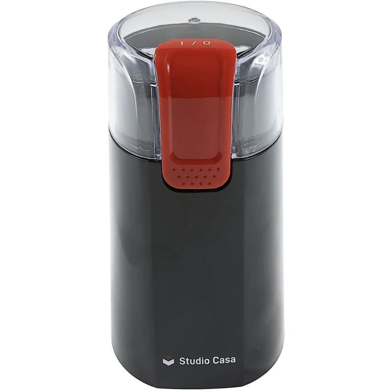 Rasnita cafea, Studio Casa, 150 W, capacitate de 30 g, utilizare rapida si practica, macinare uniforma, negru, 17x8.5x9 cm, 230 V, 0.58 kg, cablu 0.9 m, otel inoxidabil, protectie la supraincalzire