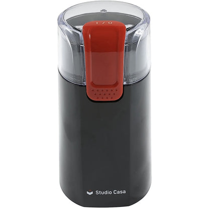 Rasnita cafea, Studio Casa, 150 W, capacitate de 30 g, utilizare rapida si practica, macinare uniforma, negru, 17x8.5x9 cm, 230 V, 0.58 kg, cablu 0.9 m, otel inoxidabil, protectie la supraincalzire