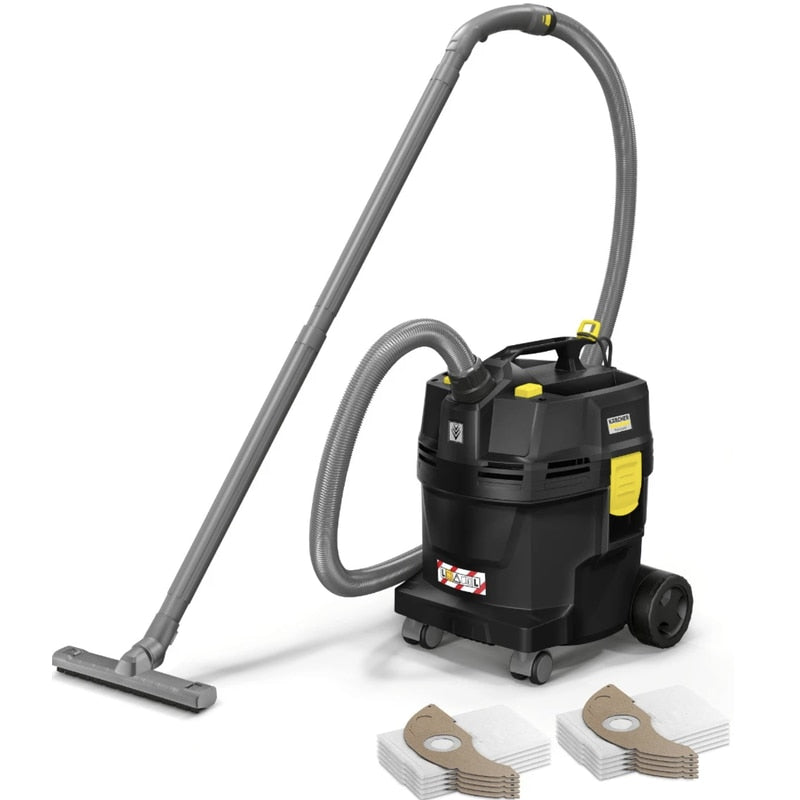 Aspirator profesional, aspirare umeda si uscata, Karcher, 22 l, 1300 W, cu sac, 19 kPa, cablu 6 m, protectie umiditate IPX4, 5.7kg, include duza spatii inguste si filtru tip cartus PES, 230V la retea